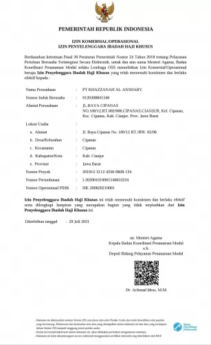 Nomor Izin Haji